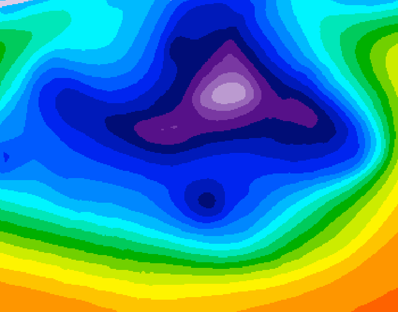 GDPS 500 millibar geopotential height 114 hour forecast chart for Canada based on 2025/12/16 1200Z data