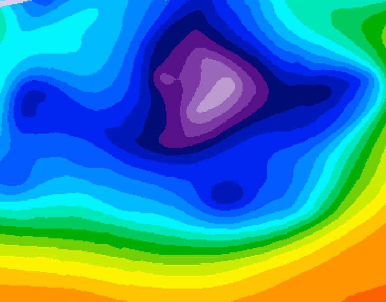 GDPS 500 millibar geopotential height 126 hour forecast chart for Canada based on 2025/12/16 1200Z data
