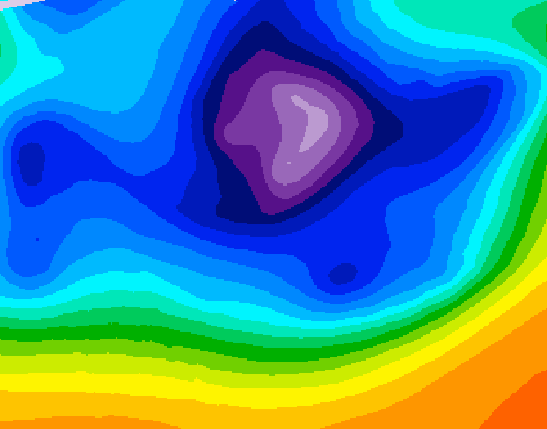 GDPS 500 millibar geopotential height 132 hour forecast chart for Canada based on 2025/12/16 1200Z data