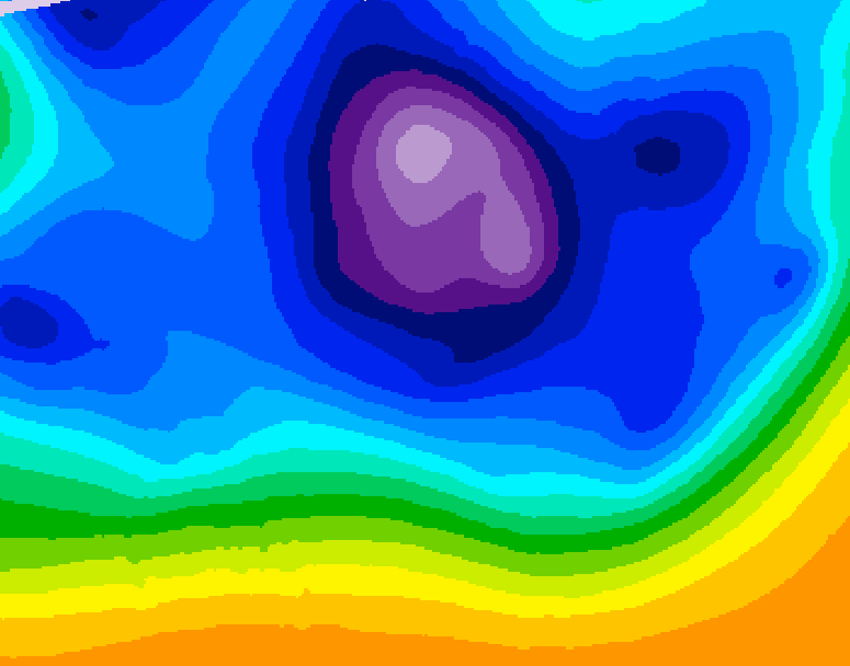 GDPS 500 millibar geopotential height 150 hour forecast chart for Canada based on 2025/12/16 1200Z data