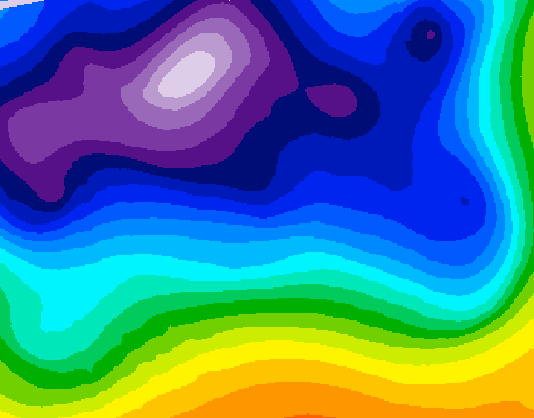GDPS 500 millibar geopotential height 222 hour forecast chart for Canada based on 2025/12/16 1200Z data