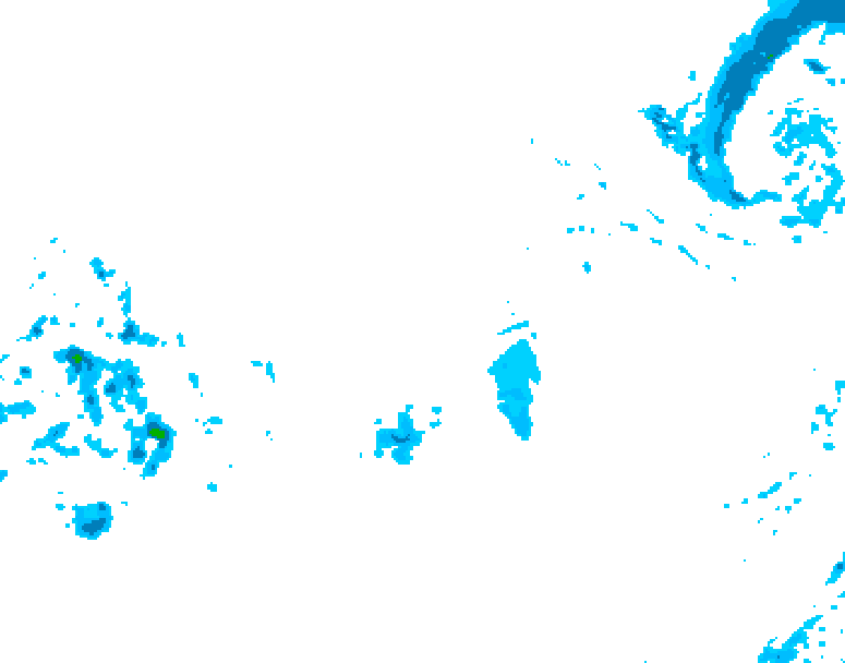 GDPS precipitation 018 hour forecast chart for Canada based on 2025/12/16 0000Z data