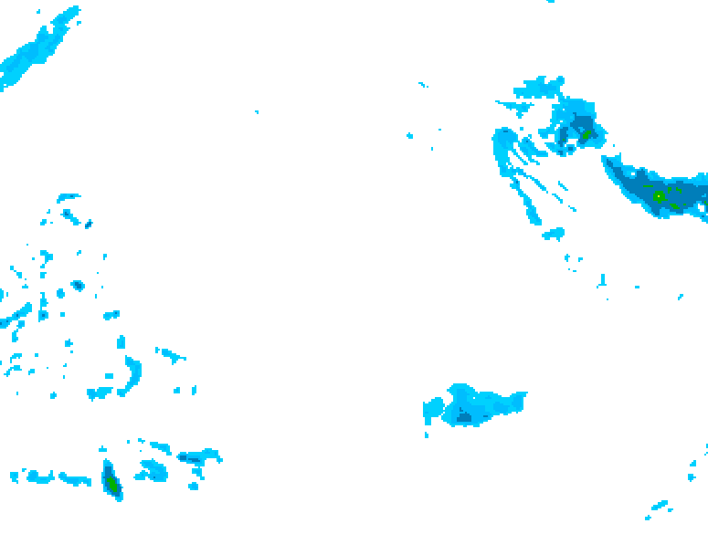 GDPS precipitation 126 hour forecast chart for Canada based on 2025/12/16 0000Z data