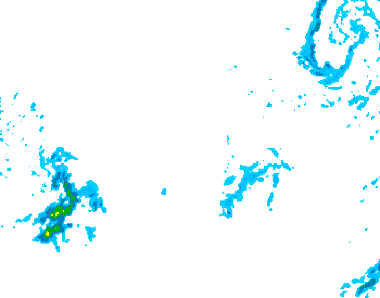 GDPS precipitation 018 hour forecast chart for Canada based on 2025/12/16 1200Z data
