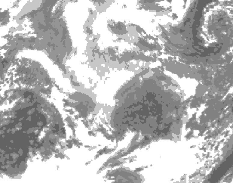 GDPS total cloud 024 hour forecast chart for Canada based on 2025/12/16 0000Z data