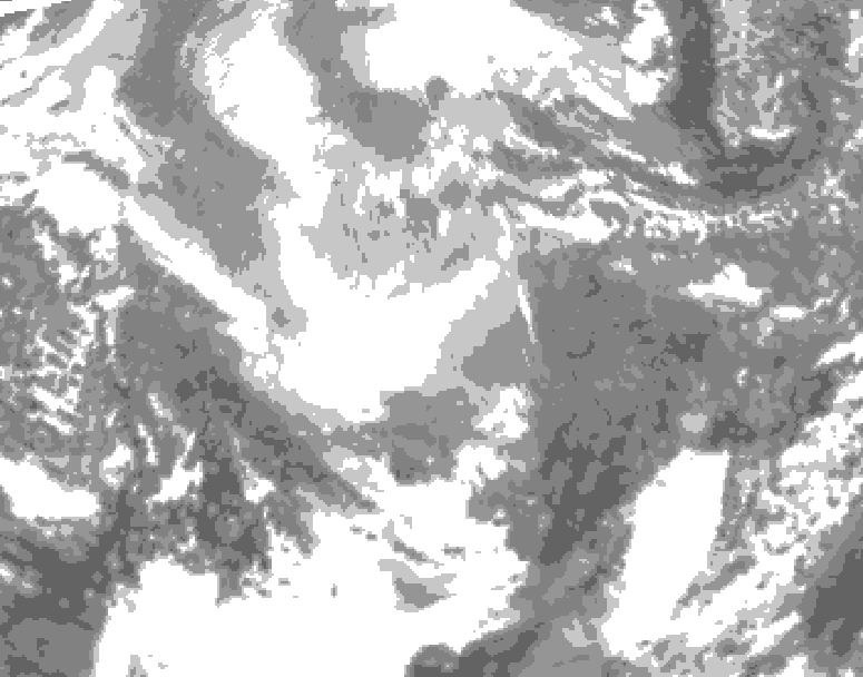 GDPS total cloud 036 hour forecast chart for Canada based on 2025/12/16 0000Z data