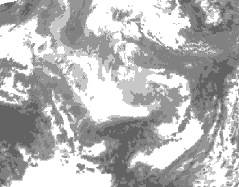 GDPS total cloud 054 hour forecast chart for Canada based on 2025/12/16 0000Z data