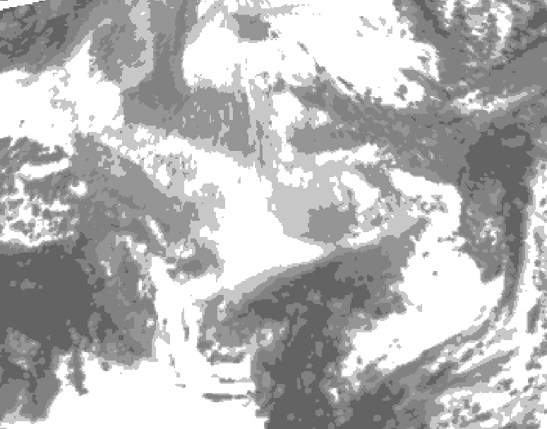GDPS total cloud 060 hour forecast chart for Canada based on 2025/12/16 0000Z data