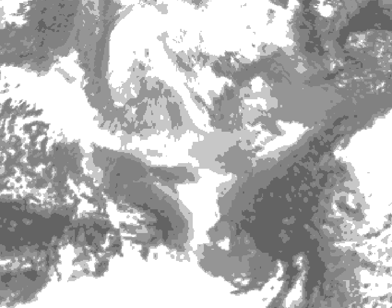 GDPS total cloud 084 hour forecast chart for Canada based on 2025/12/16 0000Z data
