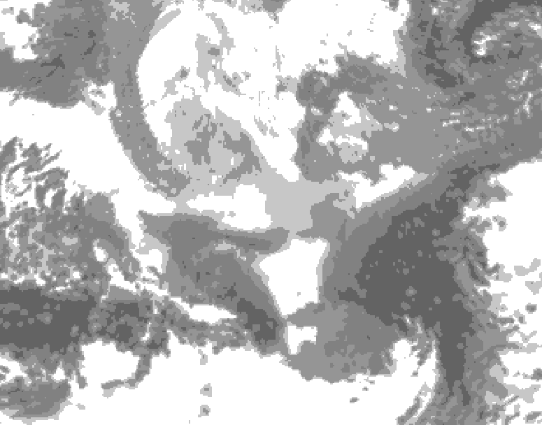 GDPS total cloud 090 hour forecast chart for Canada based on 2025/12/16 0000Z data