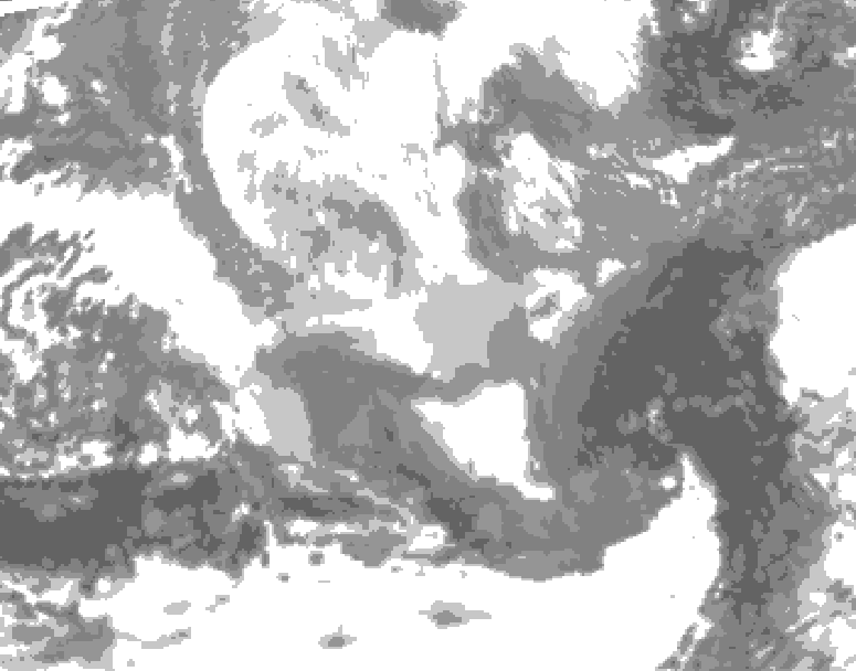 GDPS total cloud 096 hour forecast chart for Canada based on 2025/12/16 0000Z data