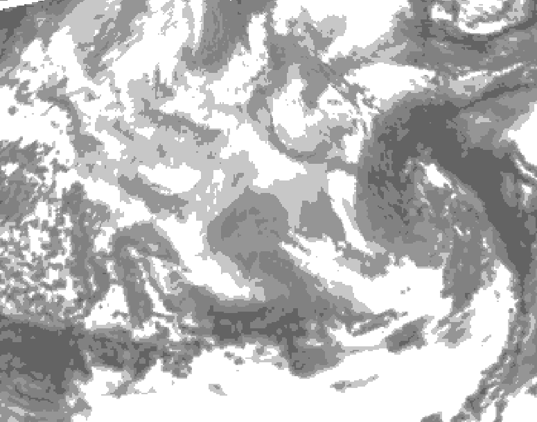 GDPS total cloud 114 hour forecast chart for Canada based on 2025/12/16 0000Z data