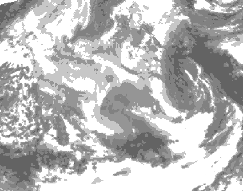 GDPS total cloud 120 hour forecast chart for Canada based on 2025/12/16 0000Z data