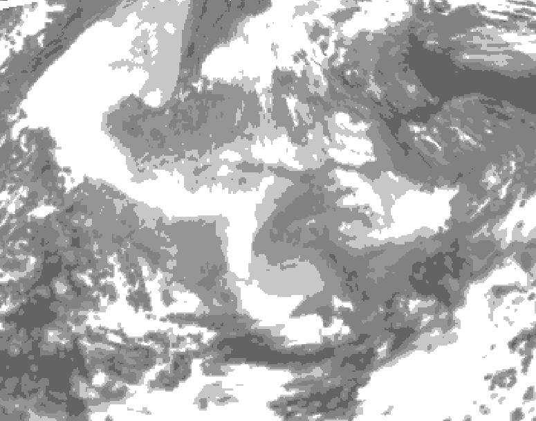 GDPS total cloud 138 hour forecast chart for Canada based on 2025/12/16 0000Z data