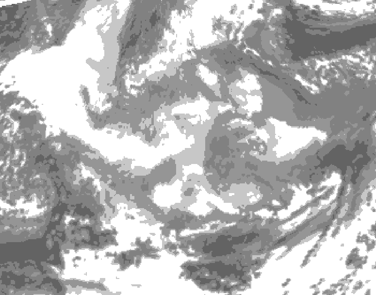 GDPS total cloud 150 hour forecast chart for Canada based on 2025/12/16 0000Z data