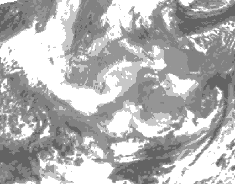 GDPS total cloud 156 hour forecast chart for Canada based on 2025/12/16 0000Z data