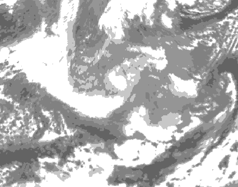 GDPS total cloud 162 hour forecast chart for Canada based on 2025/12/16 0000Z data