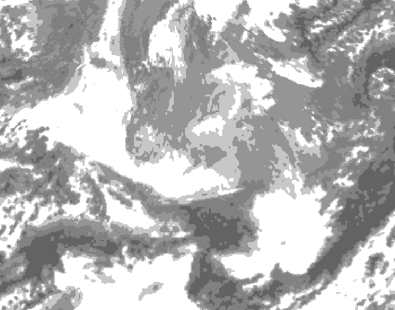 GDPS total cloud 174 hour forecast chart for Canada based on 2025/12/16 0000Z data