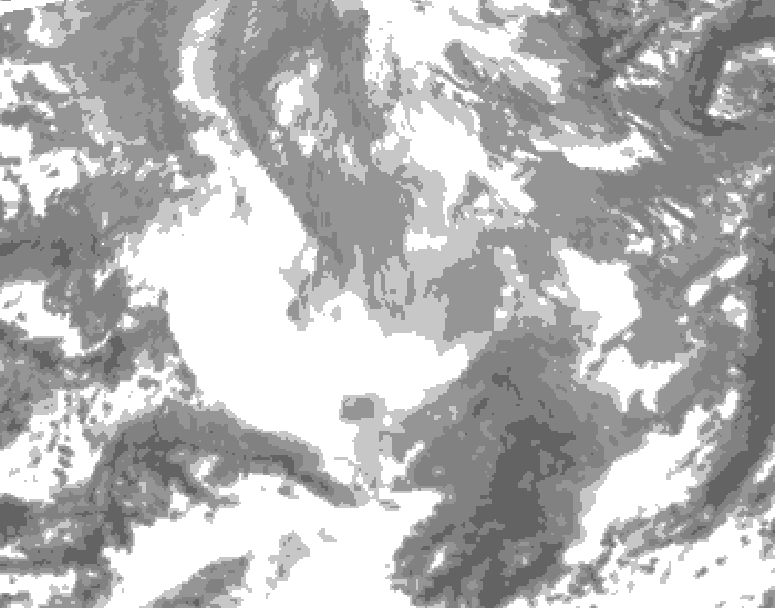 GDPS total cloud 186 hour forecast chart for Canada based on 2025/12/16 0000Z data