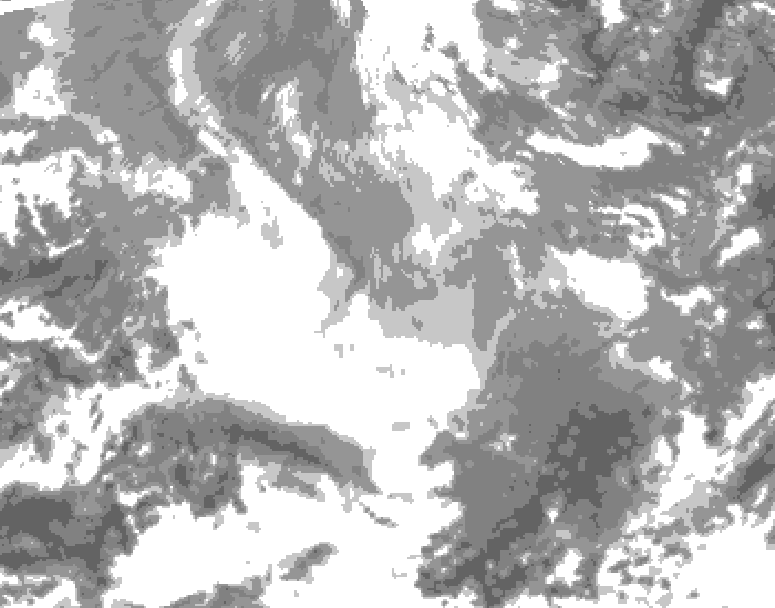 GDPS total cloud 192 hour forecast chart for Canada based on 2025/12/16 0000Z data