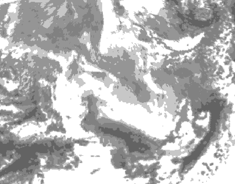 GDPS total cloud 210 hour forecast chart for Canada based on 2025/12/16 0000Z data