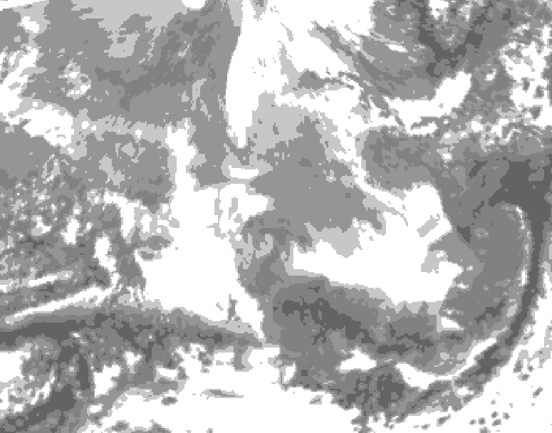 GDPS total cloud 222 hour forecast chart for Canada based on 2025/12/16 0000Z data