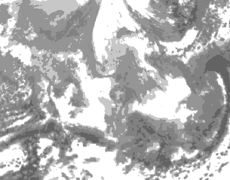 GDPS total cloud 228 hour forecast chart for Canada based on 2025/12/16 0000Z data