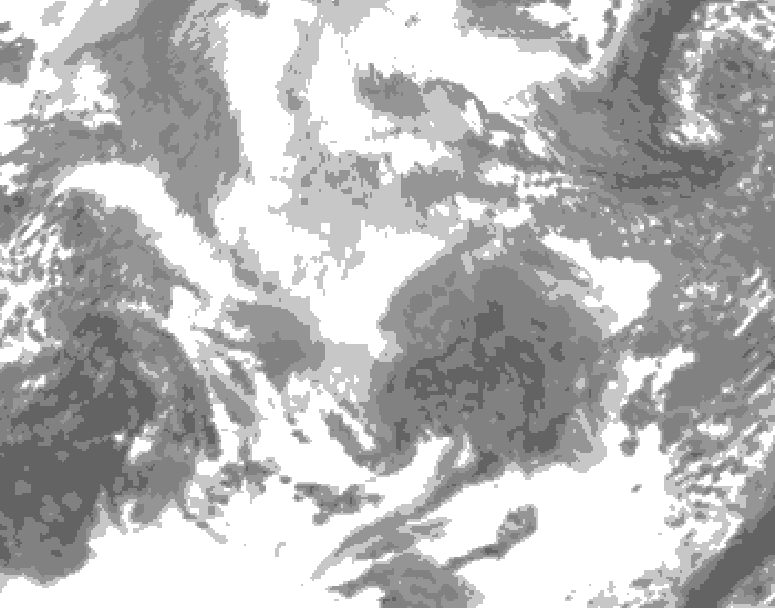 GDPS total cloud 012 hour forecast chart for Canada based on 2025/12/16 1200Z data