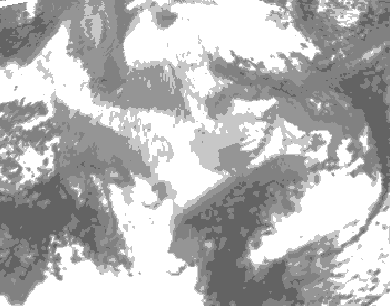 GDPS total cloud 054 hour forecast chart for Canada based on 2025/12/16 1200Z data