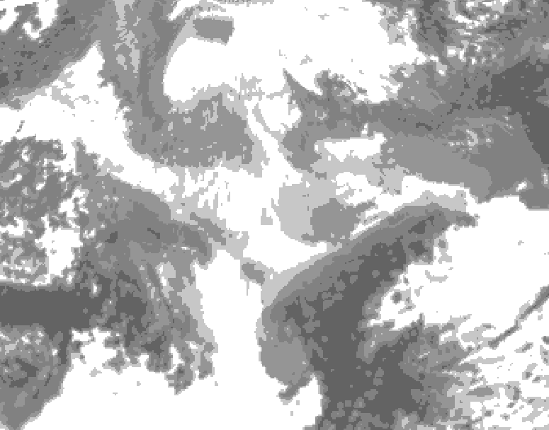 GDPS total cloud 060 hour forecast chart for Canada based on 2025/12/16 1200Z data