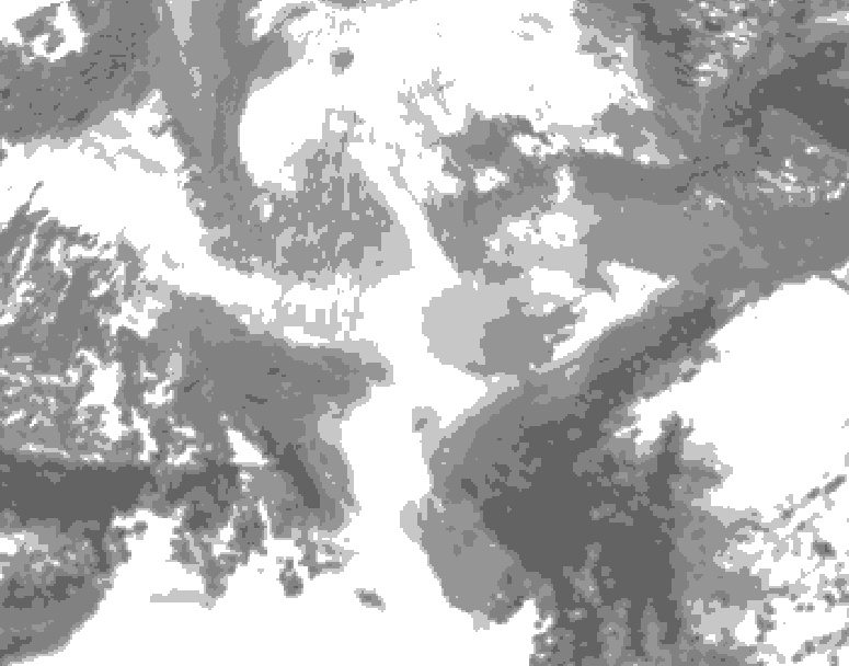 GDPS total cloud 066 hour forecast chart for Canada based on 2025/12/16 1200Z data