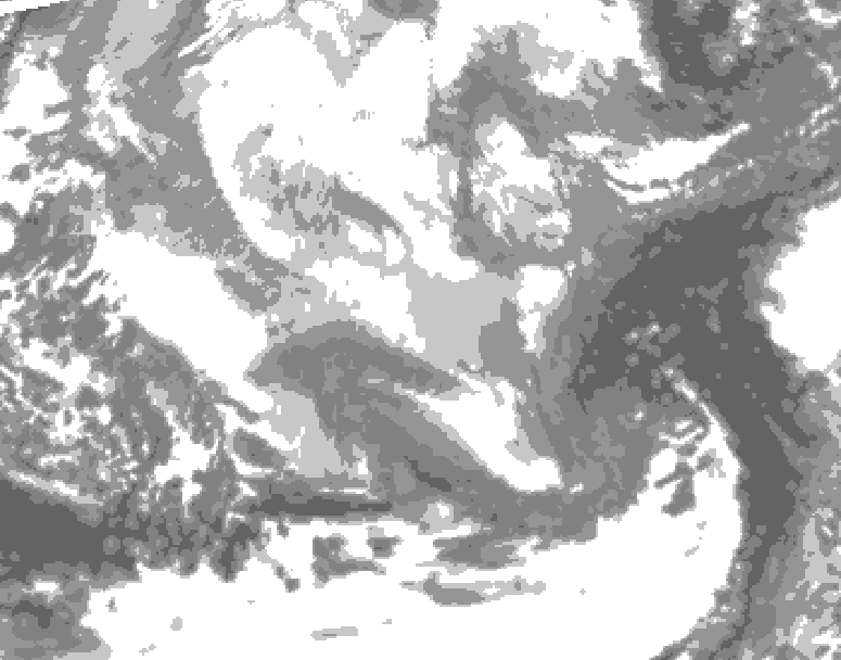 GDPS total cloud 090 hour forecast chart for Canada based on 2025/12/16 1200Z data