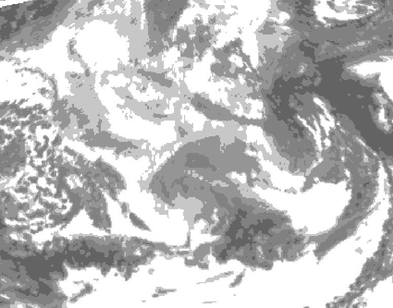 GDPS total cloud 108 hour forecast chart for Canada based on 2025/12/16 1200Z data