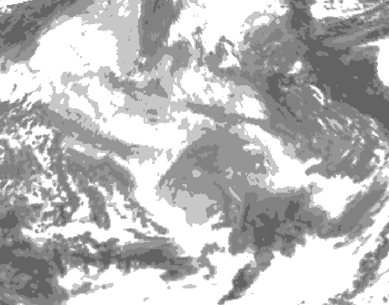 GDPS total cloud 114 hour forecast chart for Canada based on 2025/12/16 1200Z data