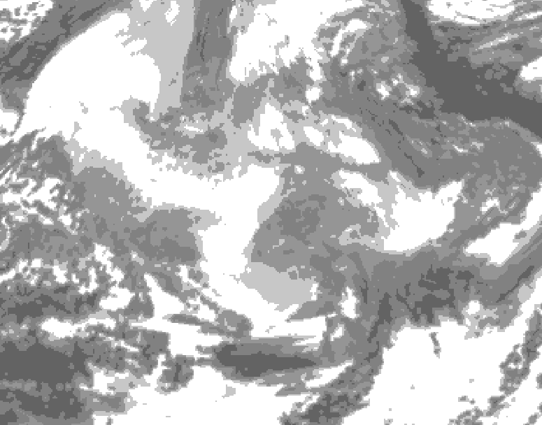 GDPS total cloud 120 hour forecast chart for Canada based on 2025/12/16 1200Z data
