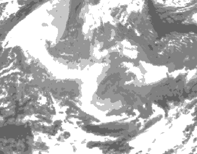 GDPS total cloud 126 hour forecast chart for Canada based on 2025/12/16 1200Z data