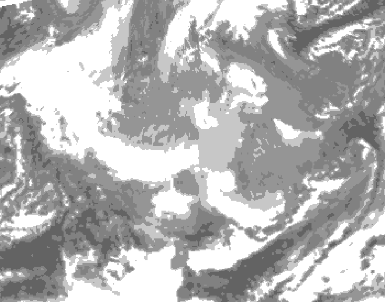 GDPS total cloud 144 hour forecast chart for Canada based on 2025/12/16 1200Z data