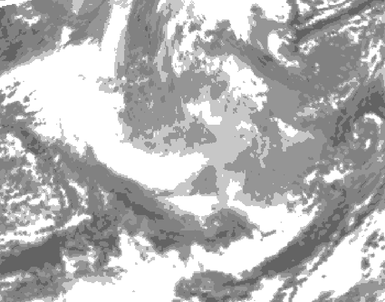 GDPS total cloud 150 hour forecast chart for Canada based on 2025/12/16 1200Z data
