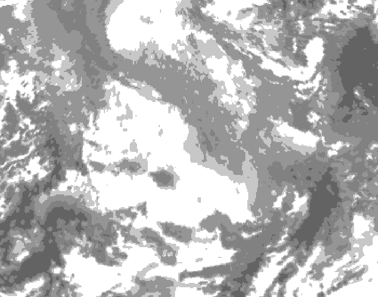 GDPS total cloud 192 hour forecast chart for Canada based on 2025/12/16 1200Z data