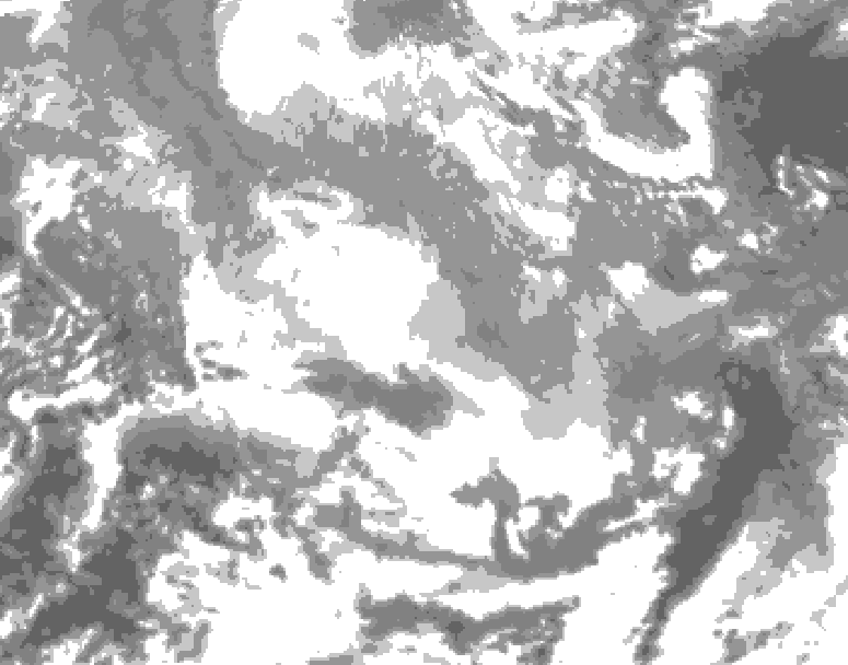 GDPS total cloud 198 hour forecast chart for Canada based on 2025/12/16 1200Z data