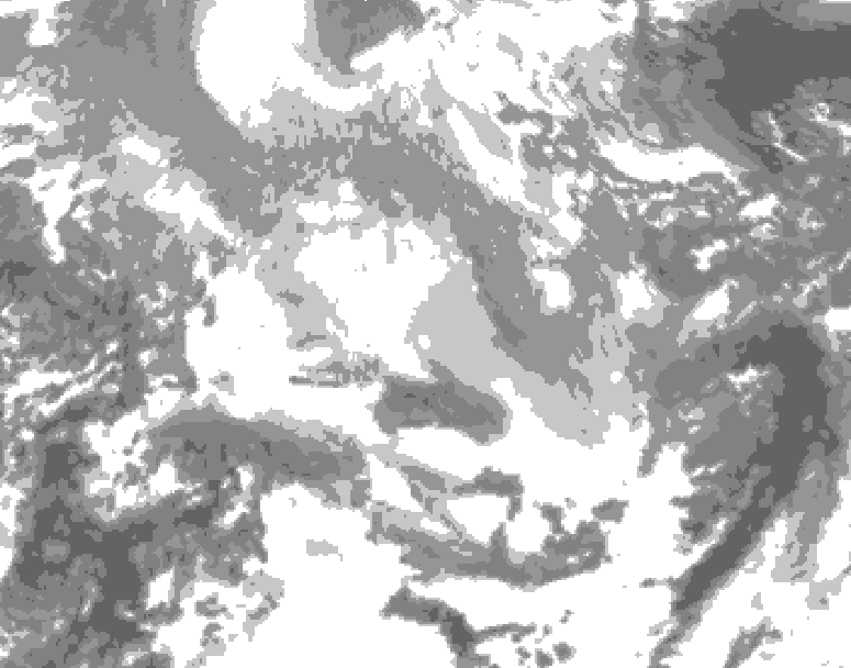 GDPS total cloud 204 hour forecast chart for Canada based on 2025/12/16 1200Z data