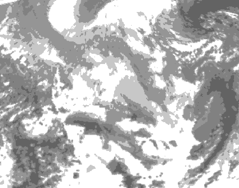 GDPS total cloud 210 hour forecast chart for Canada based on 2025/12/16 1200Z data