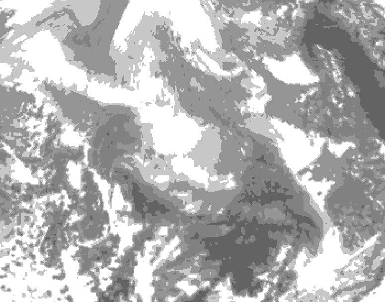 GDPS total cloud 240 hour forecast chart for Canada based on 2025/12/16 1200Z data