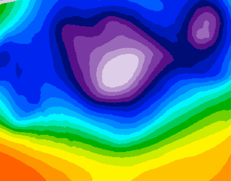 GDPS 500 millibar geopotential height 006 hour forecast chart for Canada based on 2025/12/17 0000Z data