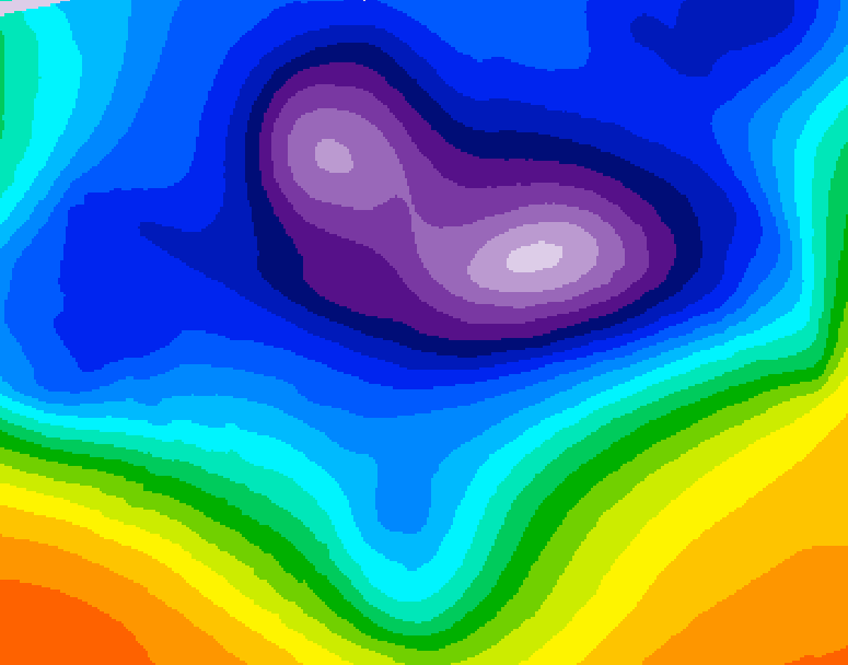 GDPS 500 millibar geopotential height 042 hour forecast chart for Canada based on 2025/12/17 0000Z data