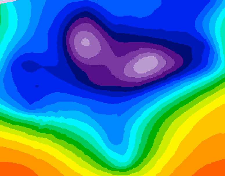 GDPS 500 millibar geopotential height 048 hour forecast chart for Canada based on 2025/12/17 0000Z data