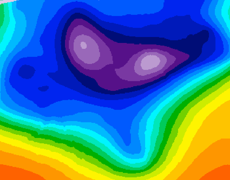GDPS 500 millibar geopotential height 054 hour forecast chart for Canada based on 2025/12/17 0000Z data