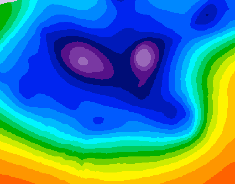 GDPS 500 millibar geopotential height 078 hour forecast chart for Canada based on 2025/12/17 0000Z data