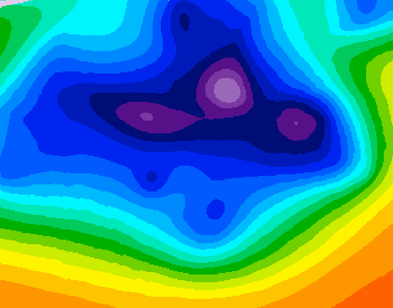 GDPS 500 millibar geopotential height 096 hour forecast chart for Canada based on 2025/12/17 0000Z data