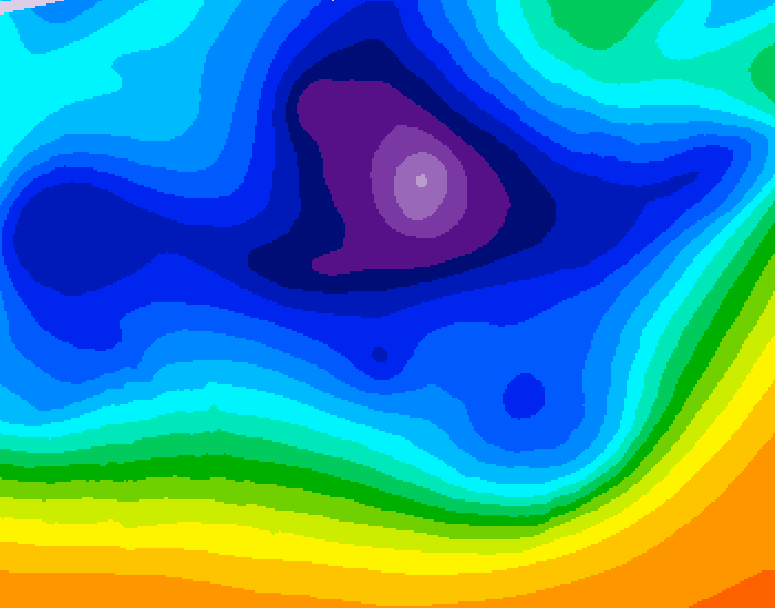 GDPS 500 millibar geopotential height 114 hour forecast chart for Canada based on 2025/12/17 0000Z data
